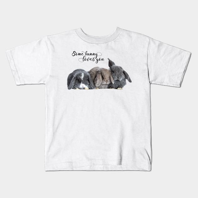 Some Bunny Loves You Kids T-Shirt by Jane Stanley Photography